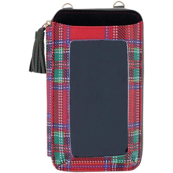 Buxton Women's Tartan Plaid Printed Vegan Leather Everywhere Wallet - Picture 6 of 6